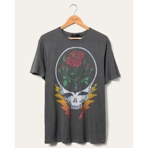 Junk Food Grateful Dead Roses and Bolts Vintage Tee Graphic Shirt Grey XS